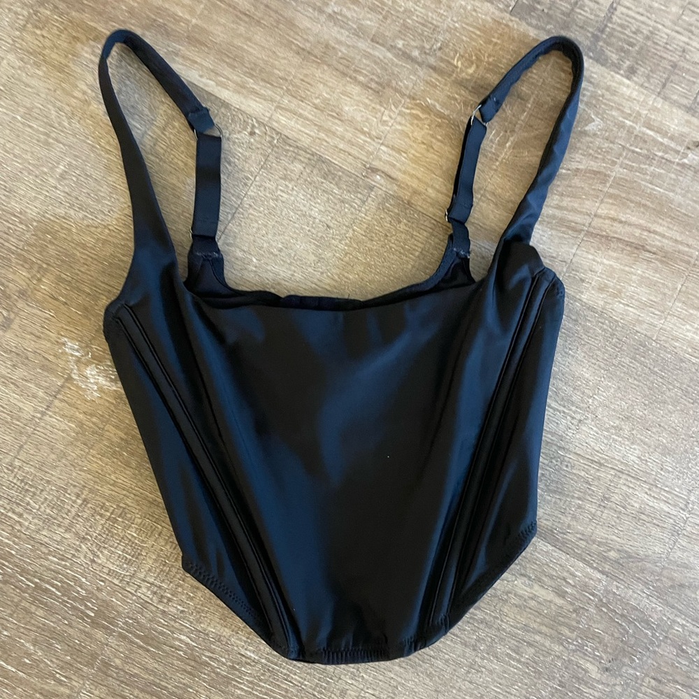 Urban outfitters black cropped corset top